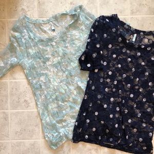 2 lace sheer tops *3/$15